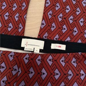 Anthropologie Red and Purple Geometric Flare Pant